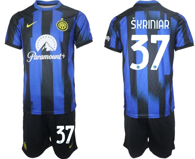 Men 2023-2024 Club Inter Milan home blue #37 Soccer Jersey->->Soccer Club Jersey